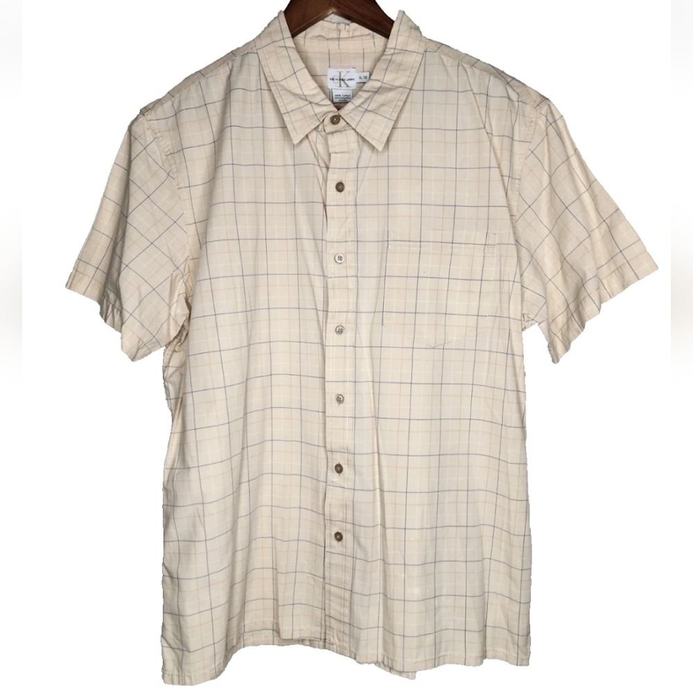 CK Calvin Klein Jeans Plaid Shirt in Beige Size XL